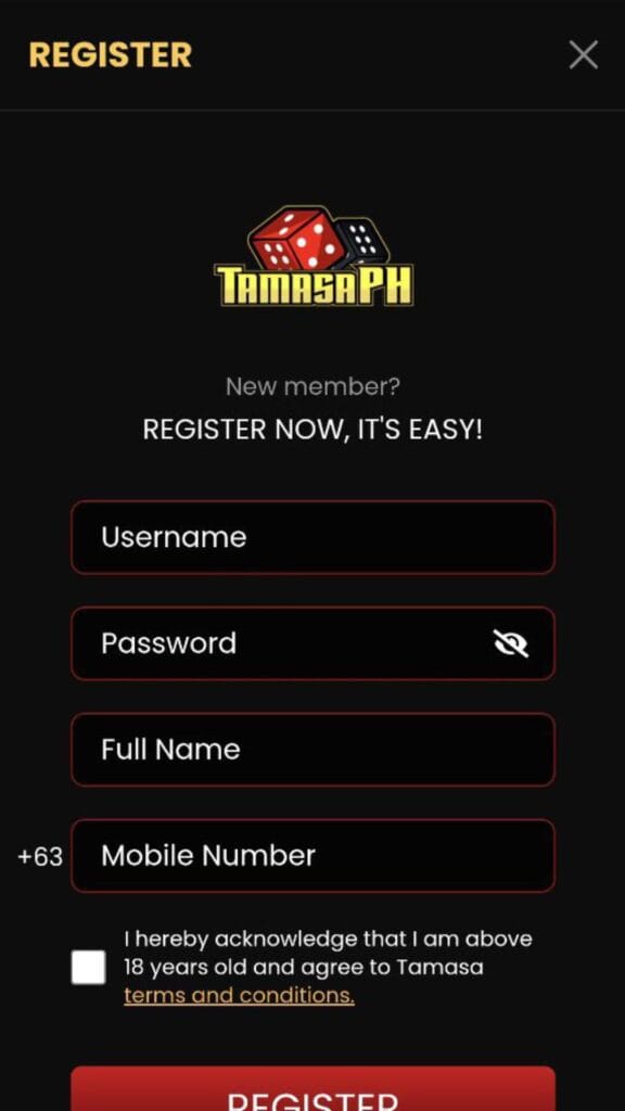 TamasaPH Casino APP: Register